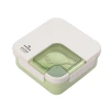 Student and office worker lunch box, plastic compartments, square, portable lunch box with tableware, microwave bento box Item Picture